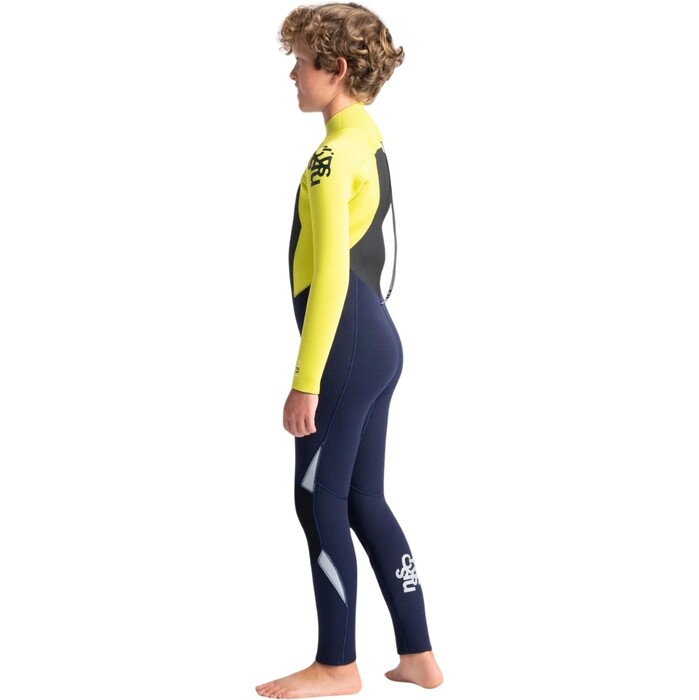 2024 C-Skins Junior Legend 5/4/3mm GBS Back Zip Wetsuit C-LE54JBZ - Slate / Flash Green / Silver